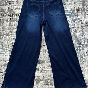 HALARA Navy Wide Leg Jeans